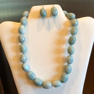 ❗️SOLD❗️Organic Blue Chalcedony Necklace sterling silver